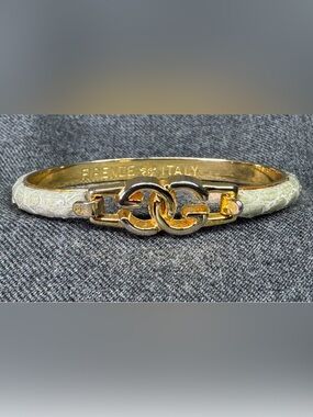 Authentic Vintage Gucci Firenze Italy cream snake skin bracelet- cert attached